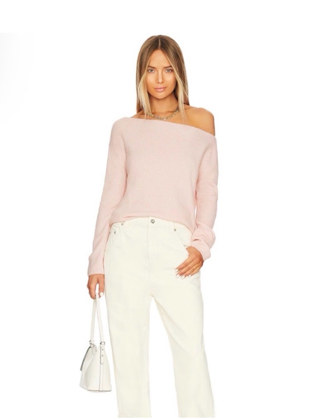 Treasure & Bond Off-Shoulder Pink Smoke Sweater Nordstrom